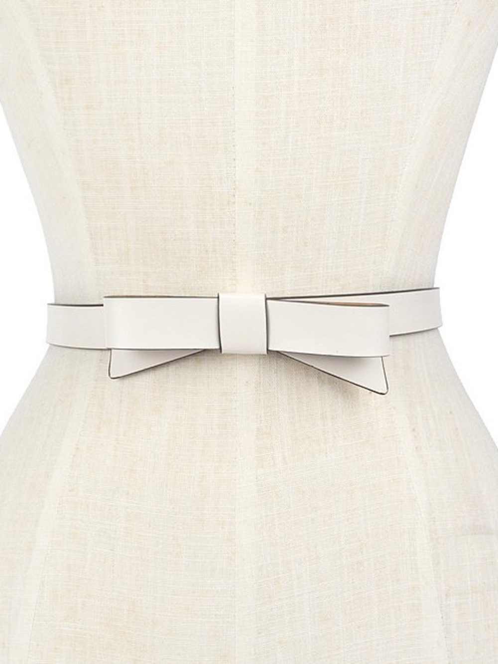 NWOT Kate Spade New York Leather Bow Belt in Ivory Parchment Size S